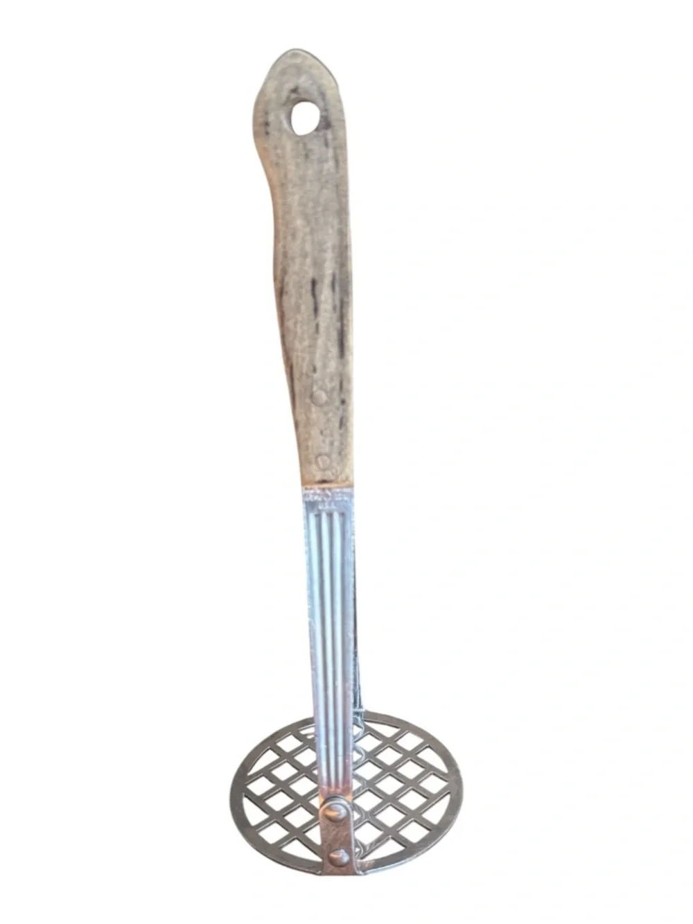 Vintage Imperial Veri-Sharp Potato Masher USA Stainless Steel Wood‎ Handle